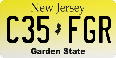 NJ license plate C35FGR