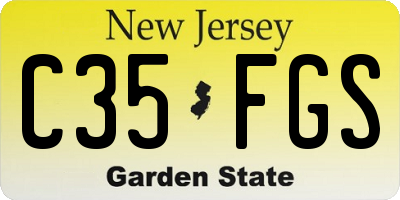 NJ license plate C35FGS