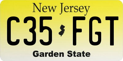 NJ license plate C35FGT