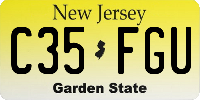 NJ license plate C35FGU