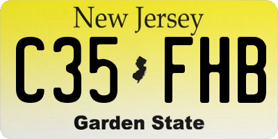 NJ license plate C35FHB