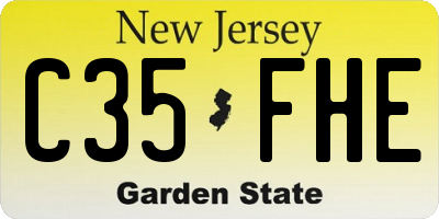 NJ license plate C35FHE