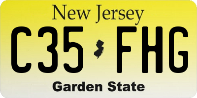 NJ license plate C35FHG