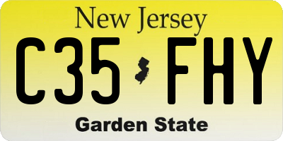 NJ license plate C35FHY