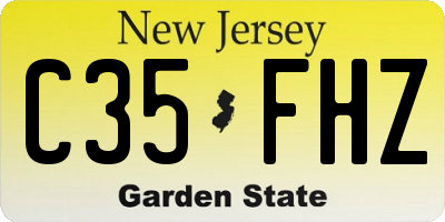 NJ license plate C35FHZ