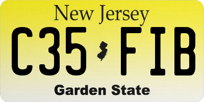 NJ license plate C35FIB