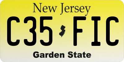 NJ license plate C35FIC