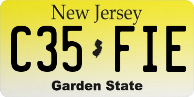 NJ license plate C35FIE