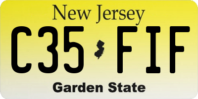 NJ license plate C35FIF