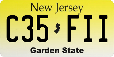 NJ license plate C35FII