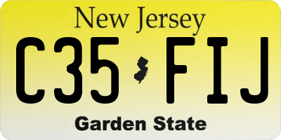 NJ license plate C35FIJ