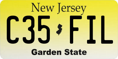 NJ license plate C35FIL