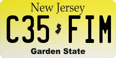 NJ license plate C35FIM
