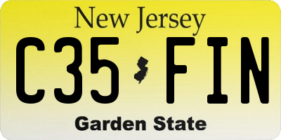 NJ license plate C35FIN