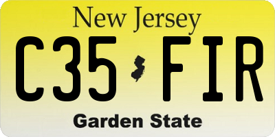 NJ license plate C35FIR