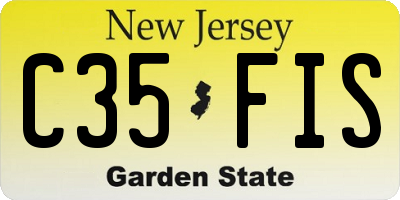 NJ license plate C35FIS
