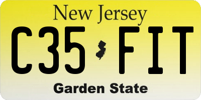 NJ license plate C35FIT