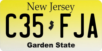 NJ license plate C35FJA