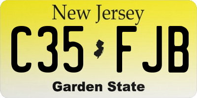 NJ license plate C35FJB