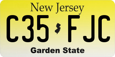 NJ license plate C35FJC