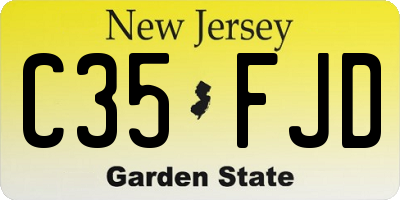 NJ license plate C35FJD