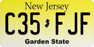 NJ license plate C35FJF