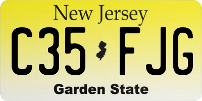 NJ license plate C35FJG