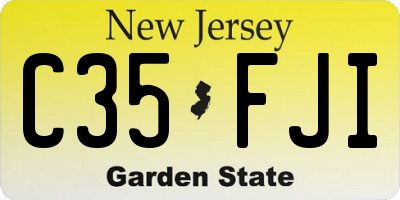NJ license plate C35FJI
