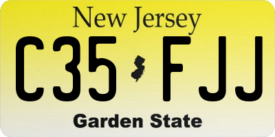 NJ license plate C35FJJ