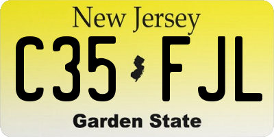 NJ license plate C35FJL