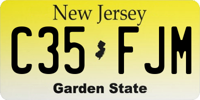NJ license plate C35FJM