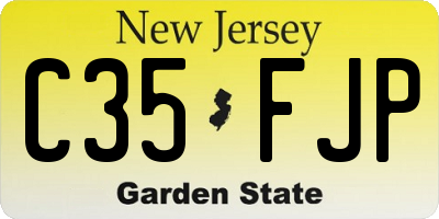 NJ license plate C35FJP