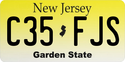 NJ license plate C35FJS