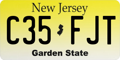 NJ license plate C35FJT
