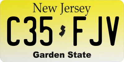 NJ license plate C35FJV