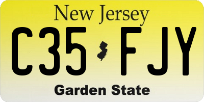 NJ license plate C35FJY