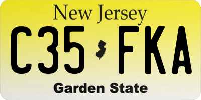 NJ license plate C35FKA