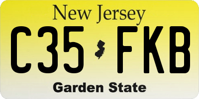 NJ license plate C35FKB