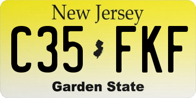 NJ license plate C35FKF