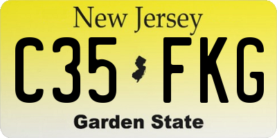 NJ license plate C35FKG