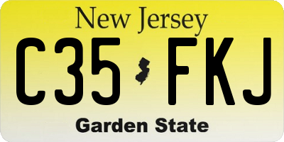 NJ license plate C35FKJ