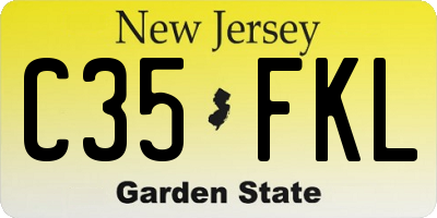 NJ license plate C35FKL