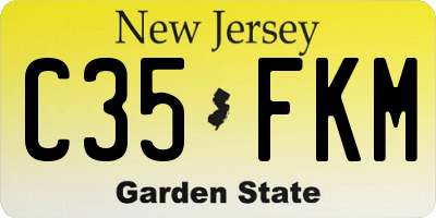 NJ license plate C35FKM