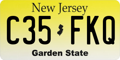NJ license plate C35FKQ
