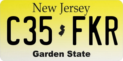 NJ license plate C35FKR