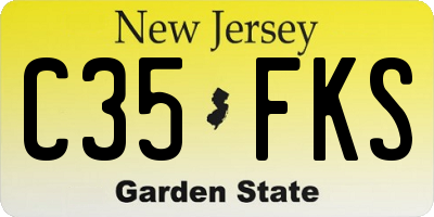 NJ license plate C35FKS