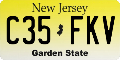NJ license plate C35FKV