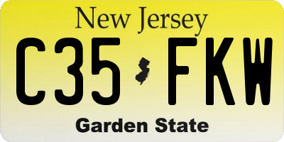 NJ license plate C35FKW