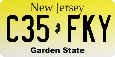 NJ license plate C35FKY
