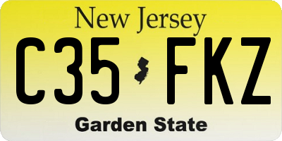 NJ license plate C35FKZ